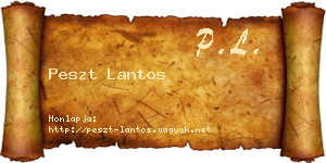 Peszt Lantos névjegykártya